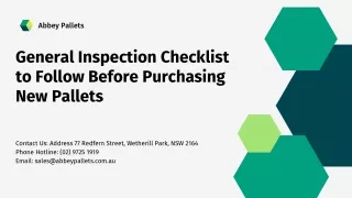 General Inspection Checklist to Follow Before Purchasing New Pallets
