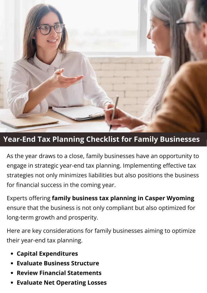 year end tax planning checklist for family