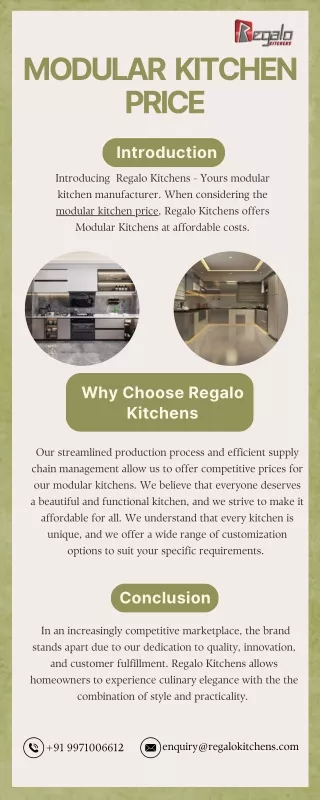 Modular Kitchen Price Regalo Kitchens