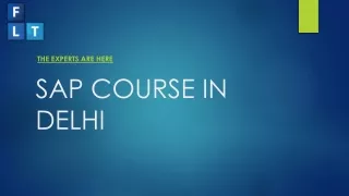 PPT ON SAP COURSE IN DELHI