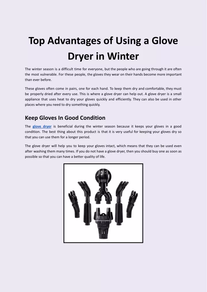 top advantages of using a glove dryer in winter