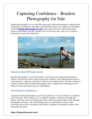 Capturing Confidence - Boudoir Photography for Sale