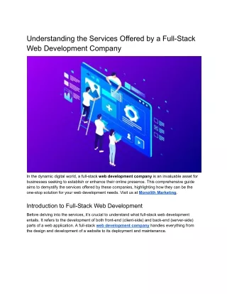 understanding the services offered by a full