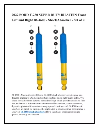 2022 FORD F-250 SUPER DUTY BILSTEIN Front Left and Right B6 4600 - Shock Absorbe