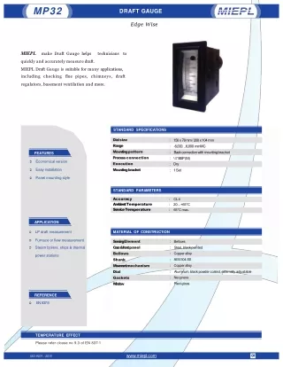 MP32 Draft Gauge - Edge Wise | Miepl