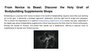 From Novice to Beast_ Discover the Holy Grail of Bodybuilding Supplements Shops