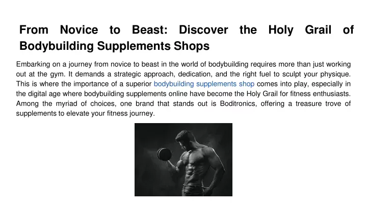 from novice to beast discover the holy grail of bodybuilding supplements shops