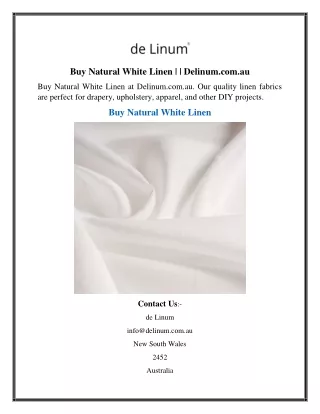 Buy Natural White Linen  Delinum.com.au