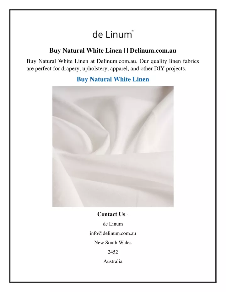 buy natural white linen delinum com au