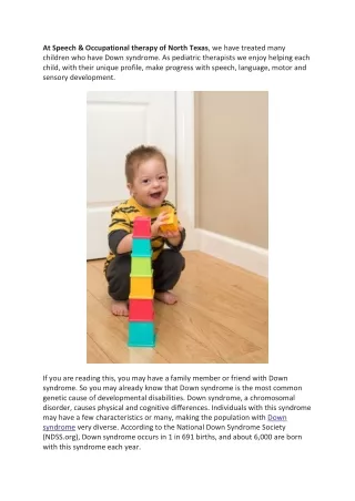 Down Syndrome Speech Therapy and Activities