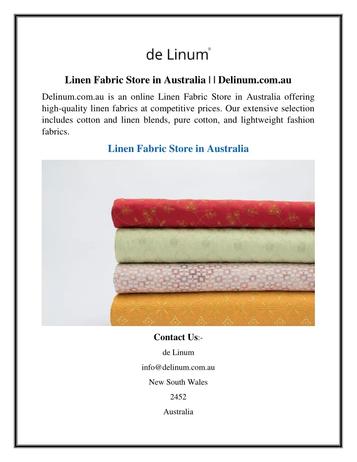 linen fabric store in australia delinum com au