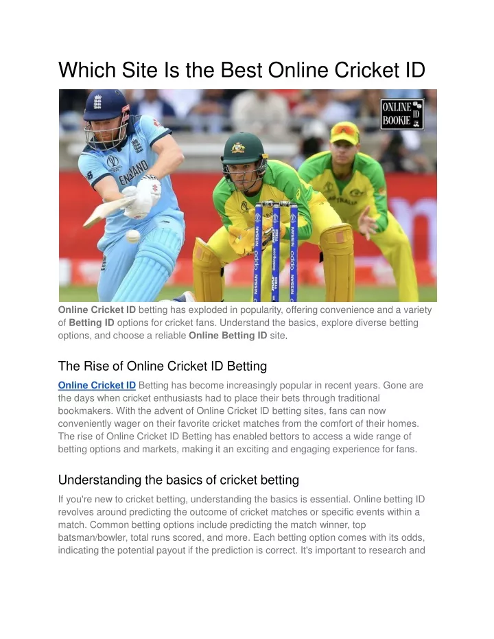 which site is the best online cricket id
