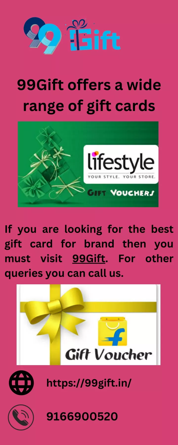 99gift offers a wide range of gift cards