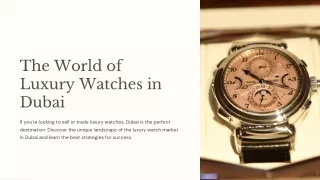 Getting Around Dubai's Luxury Watch Scene: Selling and Trading Advice