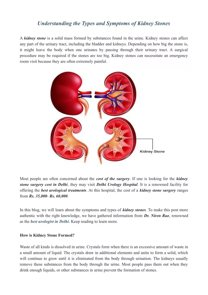 understanding the types and symptoms of kidney
