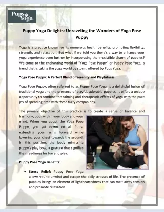 Puppy Yoga Delights Unraveling the Wonders of Yoga Pose Puppy