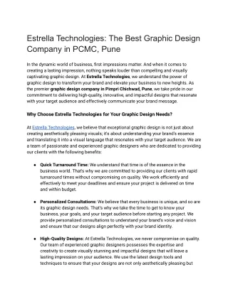 Estrella Technologies_ The Best Graphic Design Company in PCMC, Pune