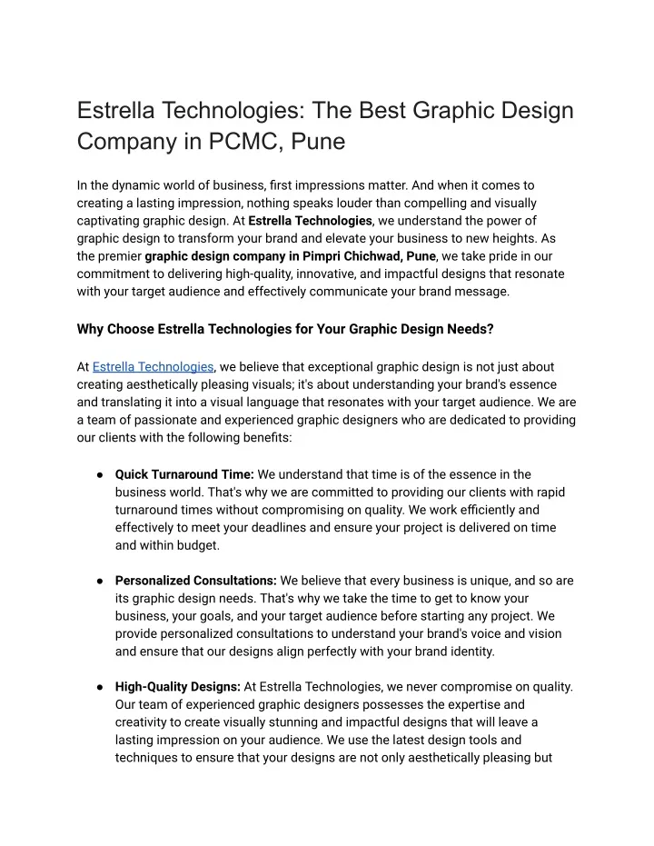 estrella technologies the best graphic design