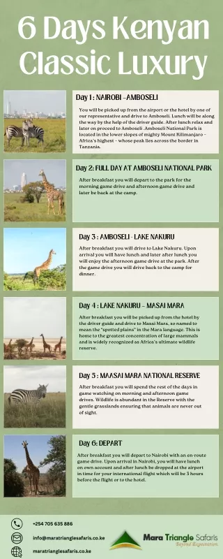 6-day Kenyan Classic Luxury Safari package