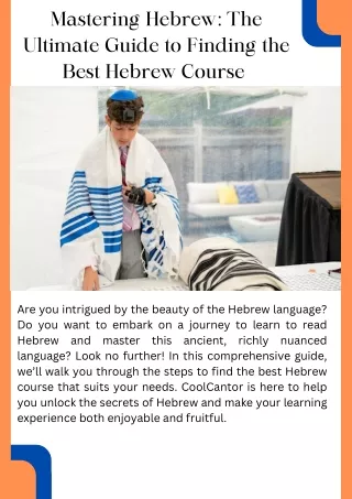 Mastering Hebrew The Ultimate Guide to Finding the Best Hebrew Course