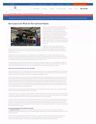 How Does The Lemon Law Work in Texas