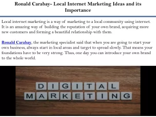 ronald carabay local internet marketing ideas