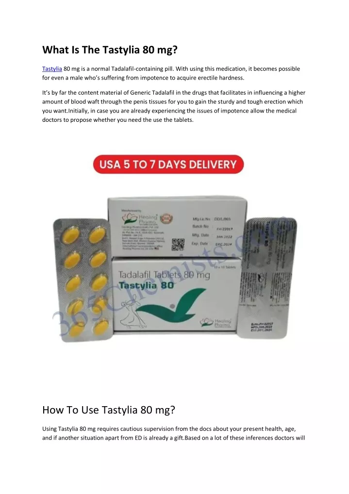 what is the tastylia 80 mg