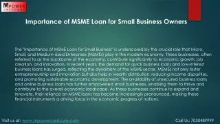 Importance of MSME Loan for Small Business Owners
