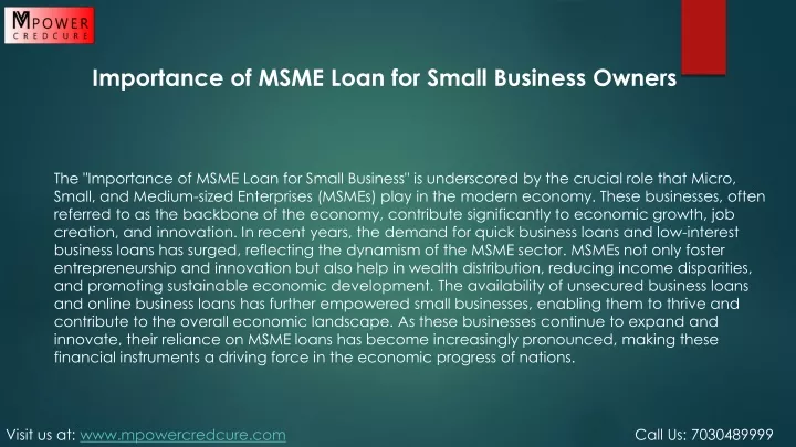 importance of msme loan for small business owners