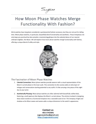 How Moon Phase Watches Merge Functionality with Fashion