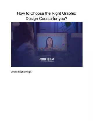 How to Choose the Right Graphic Design Course for You