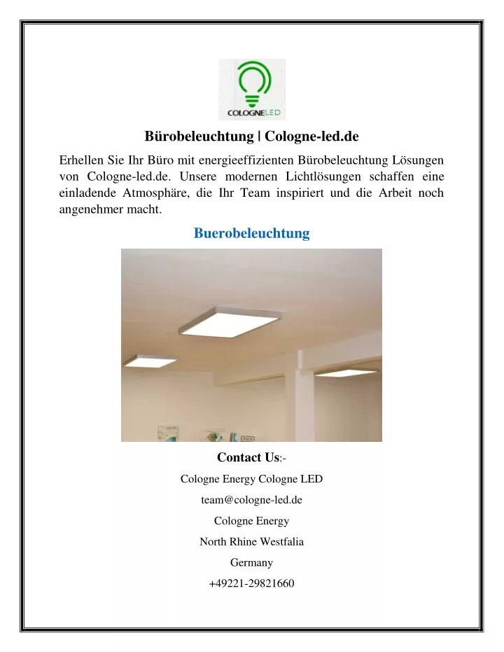 b robeleuchtung cologne led de