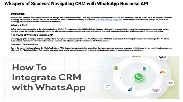 whispers of success navigating crm with whatsapp business api