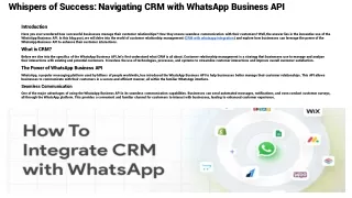 CRM with whatsapp integration