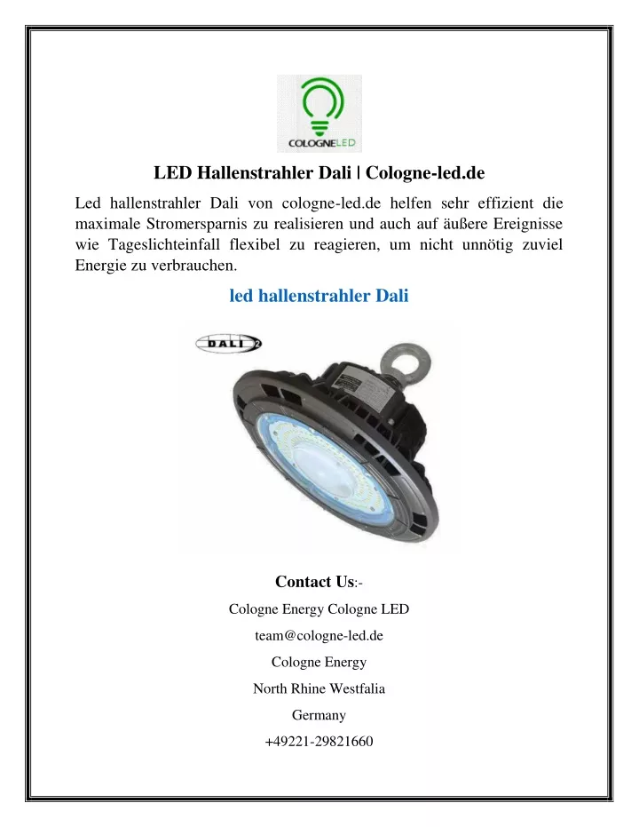 led hallenstrahler dali cologne led de