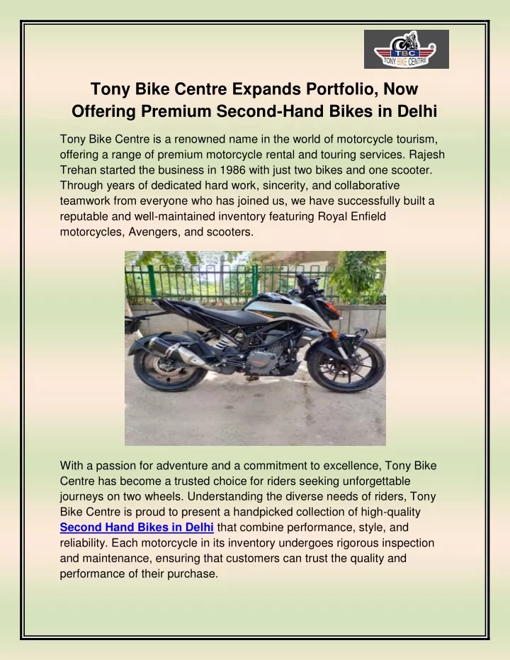 tony bike centre expands portfolio now offering