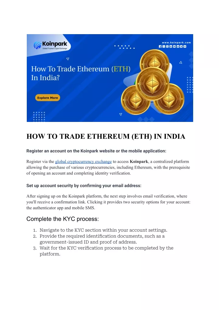 how to trade ethereum eth in india