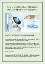 Secure Cloud Solutions - Navigating HIPAA Compliance in Healthcare IT - slide 1