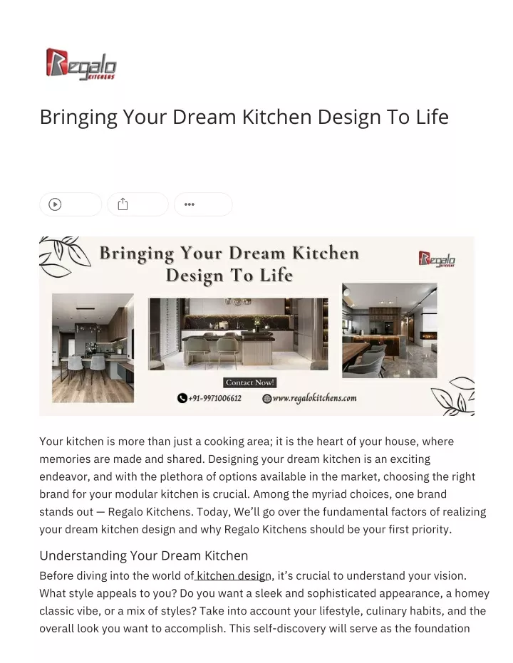 bringing your dream kitchen design to life