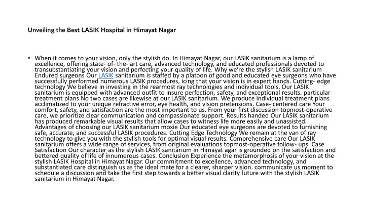 unveiling the best lasik hospital in himayat nagar
