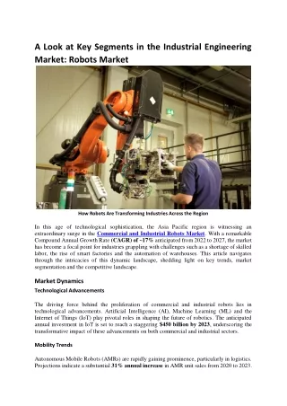 a look at key segments in the industrial