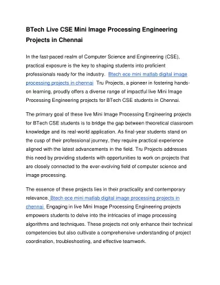 btech live cse mini image processing engineering