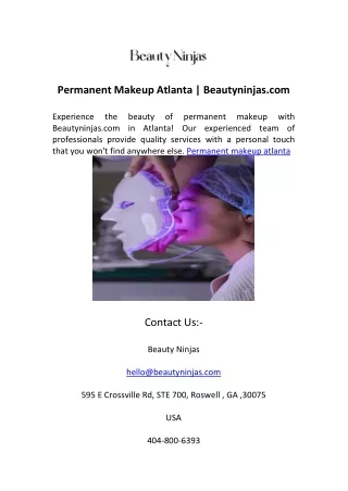 Permanent Makeup Atlanta | Beautyninjas.com