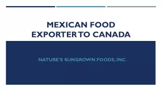 Mexican Food Exporter to Canada