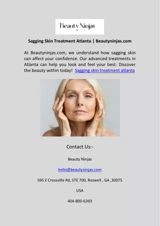 Sagging Skin Treatment Atlanta | Beautyninjas.com
