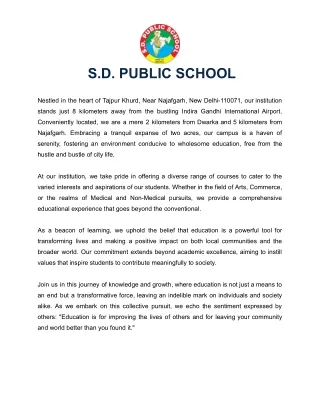 S.D. PUBLIC SCHOOL