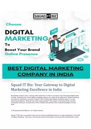 Top Notch Digital Marketing Company In India