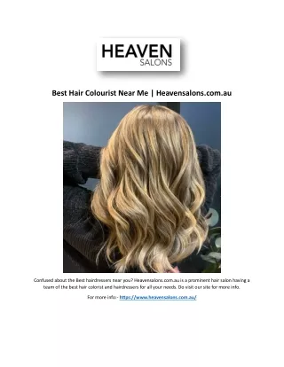 Best Hair Colourist Near Me | Heavensalons.com.au