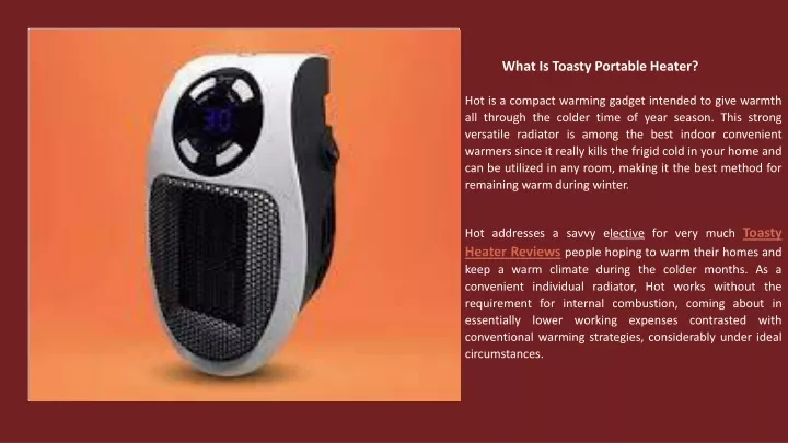 what is toasty portable heater