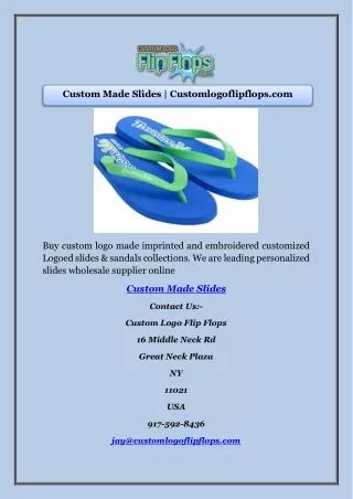 Custom Made Slides | Customlogoflipflops.com